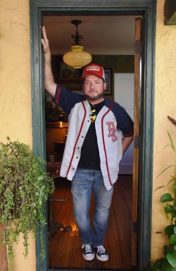 Mark Cummings as John McVie in BB Kings Baseball shirt